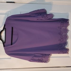 Shein Curve 3X Purple Cut out Blouse